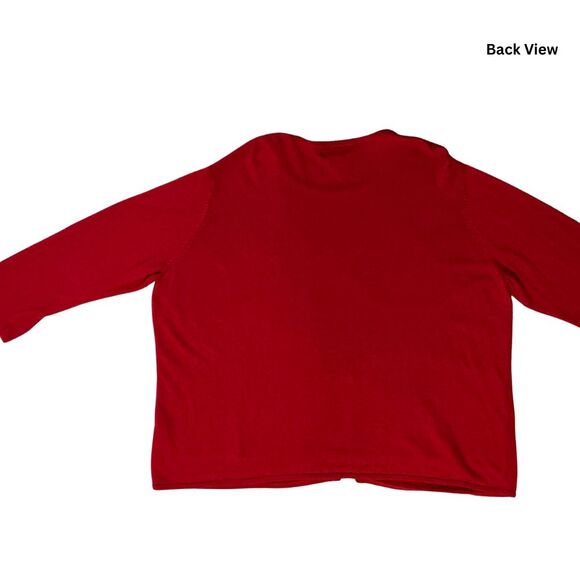 Sag Harbor 2 Layer 1-Piece Cardigan Sweater Size 3XL Red Long Sleeves Stretch - Picture 3 of 7